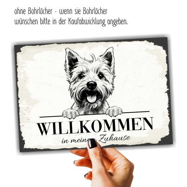 Hundeschild Willkommen Zuhause Westie Schild