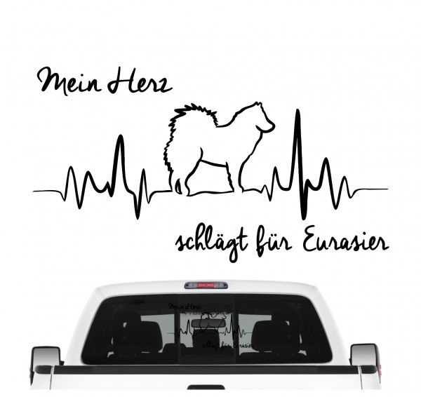 Eurasier Eurasian Spitz Spitze Wolfsspitz Samojede Dog Hundeaufkleber Herz AUTOAUFKLEBER Hunde HEARTBEAT EKG by SIVIWONDER