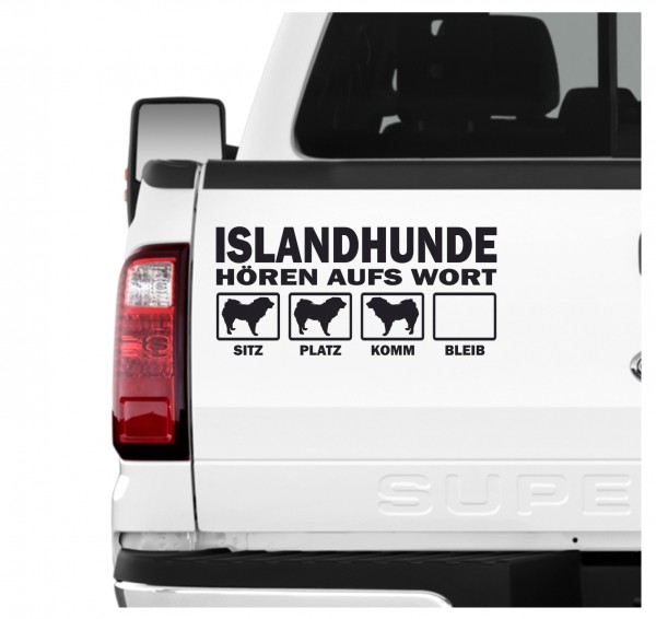 Islandhund Spitz Island Islandsk Farehond Icelandic Sheepdog Hört aufs Wort Hunde Aufkleber Sticker Autoaufkleber Wandtattoo Tattoo