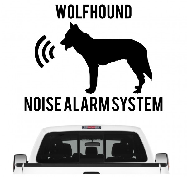 Wolfhound Noise Alarmsystem Auto Aufkleber Hund Folie Wandtattoo Tattoo Sticker Wolf Wolfhund Saarloos Tschechoslowakischer Wolfdog