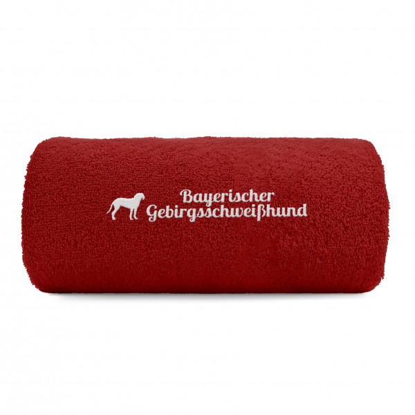Bayerischer Gebirgsschweißhund Handtuch Pfoten Hundemotiv Stickerei Deluxe