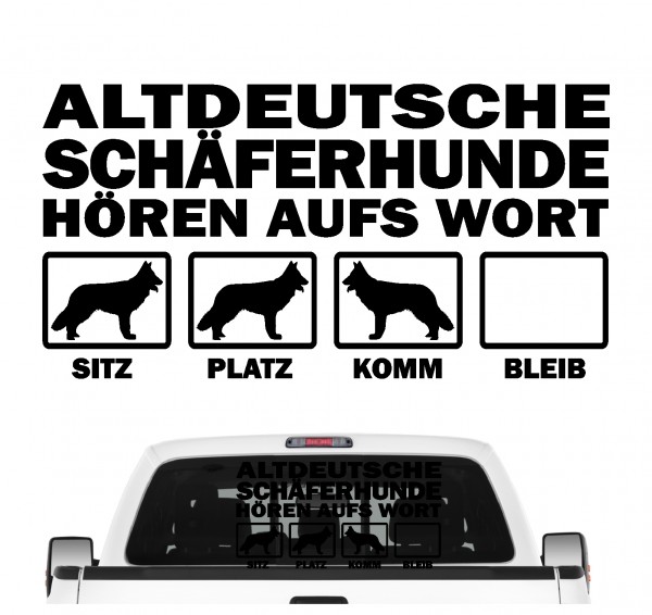 Altdeutscher Schäferhund Schäfer Deutscher Hört aufs Wort Hunde Aufkleber Sticker Autoaufkleber