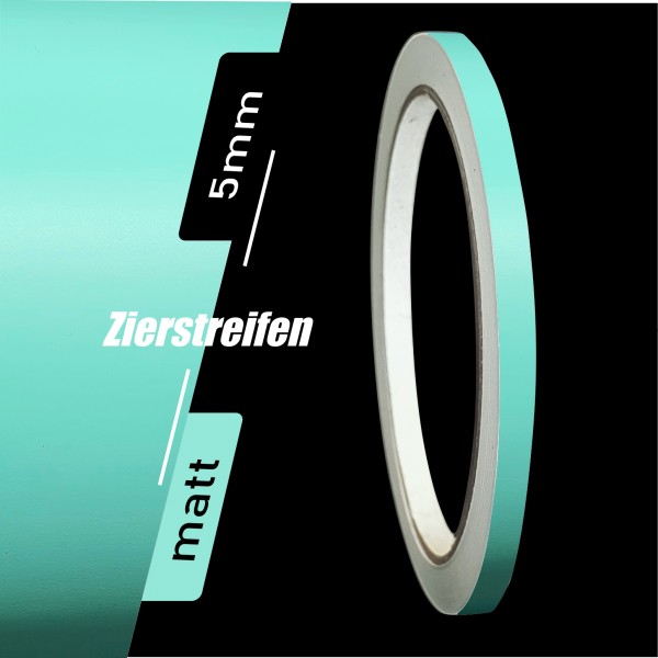 Zierstreifen Matt mint mintgrün minze minz grün 5mm in in 10 m Länge für Auto Boot Klebeband Dekorstreifen Tuningstreifen Autofolie Siviwonder