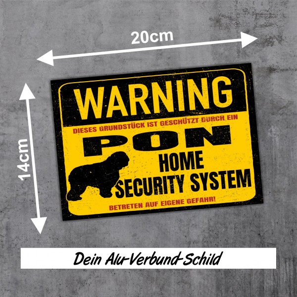 Schild Pon Polski Owczarek Nizinny Warning Security System Türschild Hundeschild Warnschild Hund