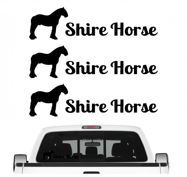 Shire Horse Kaltblut Riesenpferd Brauerei Freizeitpferd Kutschpferd Familienpferd Aufkleber 3er Set Pferdeaufkleber Pferd reiten Auto Folie by SIVIWONDER