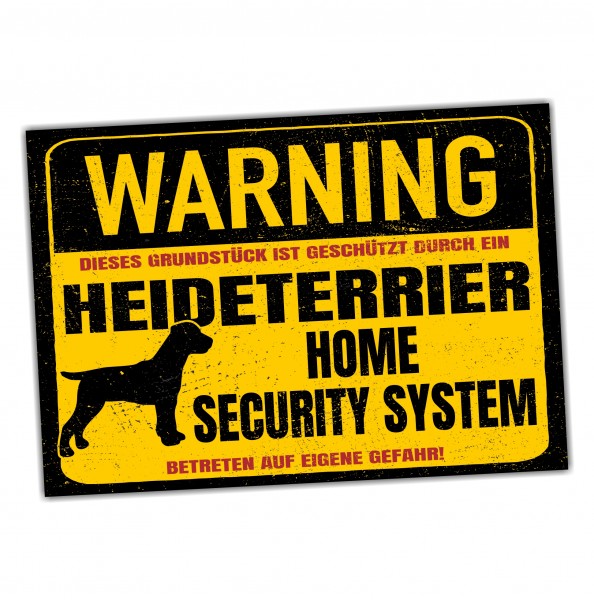 Heideterrier Schild Warning Security System Türschild Hundeschild Warnschild Schild Hund Terrier