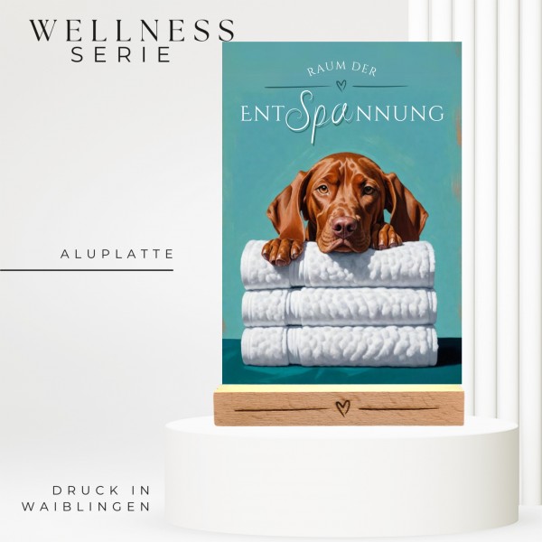 Hundeschild Deko Badezimmer Wellness Magyar Vizsla Schild Spruch
