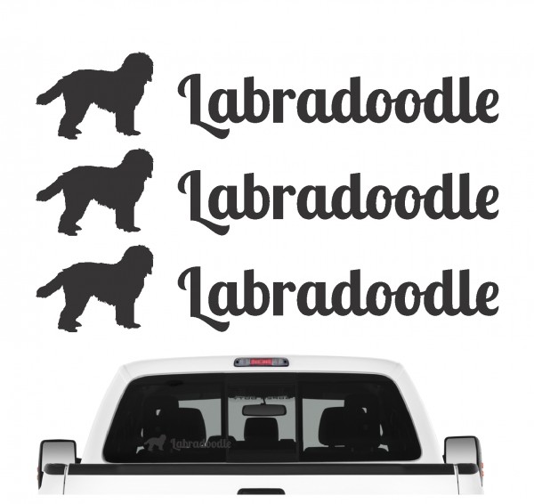 Labradoodle Doodle Labrador Pudel Mix Mischling Hybrid Dog 3er Set AUTOAUFKLEBER Aufkleber Hunde Hundemotiv by SIVIWONDER