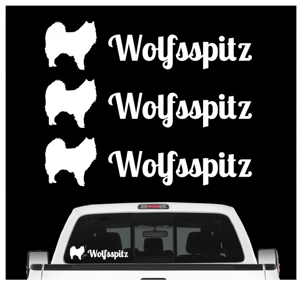 Wolfsspitz Keeshond Kees Deutscher Spitz Spitze Dog 3er Set AUTOAUFKLEBER Aufkleber Hunde Hundemotiv by SIVIWONDER