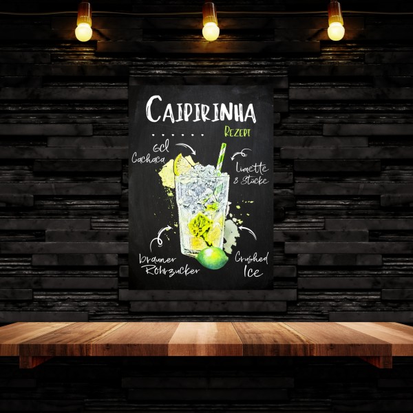 Caipirinha Caipi Rezept Schild für deinen Partykeller Türschild Warnschild Privatgrundstück lustiges Spaß Schild happy Design by Siviwonder
