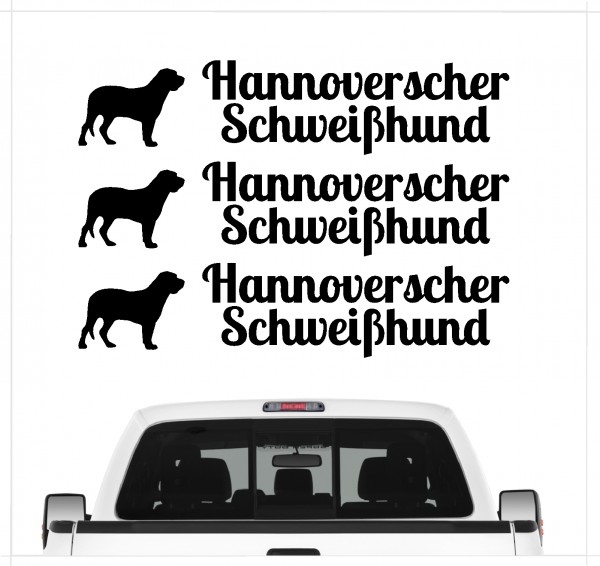 Hannoverscher Schweißhund Laufhund Schweißhunde Dog 3er Set AUTOAUFKLEBER Aufkleber Hunde Hundemotiv by SIVIWONDER