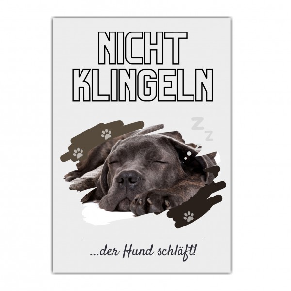Cane Corso Italiano Hund nicht klingeln schlafen Schild Dog Hund Spruch Türschild Hundeschild Wall Art Gefährte