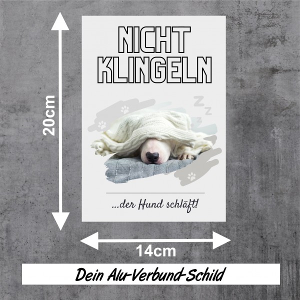 Bullterrier Bully Bull Terrier Gladiator Hund nicht klingeln schlafen Schild Dog Hund Spruch Türschild Hundeschild Wall Art Gefährte