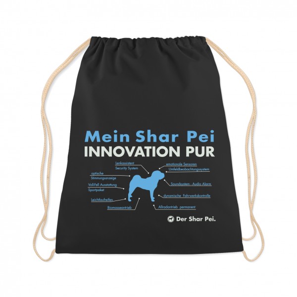 Shar Pei Turnbeutel Innovation Hundemotiv Faltenhund Chinese Dog Schwarz