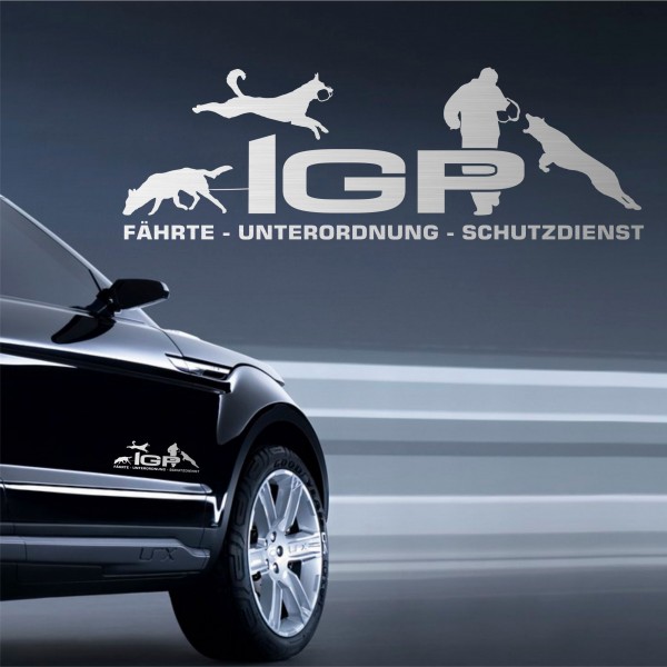 Aufkleber Hundemotiv Rasse IGP IPO Begleithund Prüfung Internationale Prüfungsordnung Gebrauchshudeprüfung Fährte Schutzdienst U
