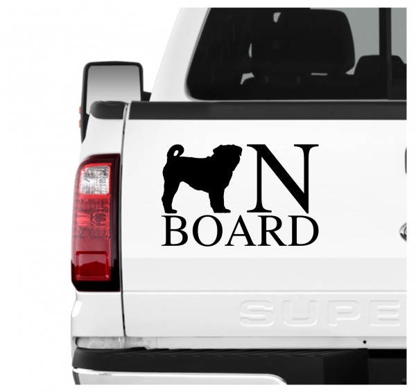 Mops Board Auto Aufkleber Hund Folie Wandtattoo Tattoo Sticker Pug Carlino Chinese Dutch Bulldog Mini Mastiff Carlin Doguillo