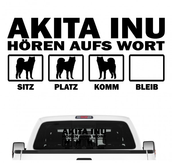 Akita Inu Japan Small Japanese Dog Hört aufs Wort Hunde Aufkleber Sticker Autoaufkleber