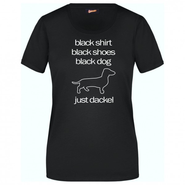 Dackel Black Dog Unisex T-Shirt Hundemotiv Dachshund Teckel Wiener Dog