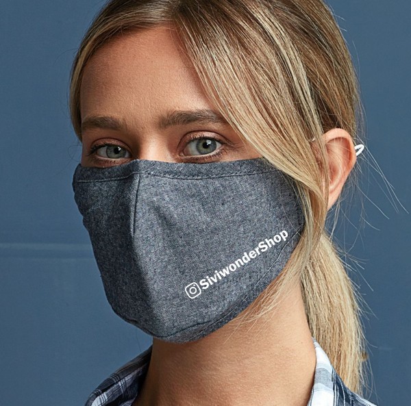 Deine Insta Name Maske Mundschutz Behelfsmaske Face Cover indigo