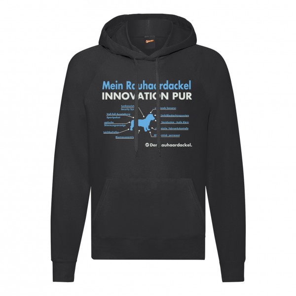 Rauhaardackel Sweatshirt Innovation Hoodie Hundemotiv Teckel Dachshund Rauhhaar Schwarz