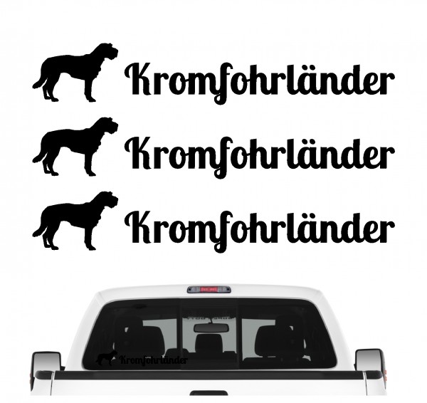 Kromfohrländer Krom Länder Kromfohrlander Dog 3er Set AUTOAUFKLEBER Aufkleber Hunde Hundemotiv by SIVIWONDER