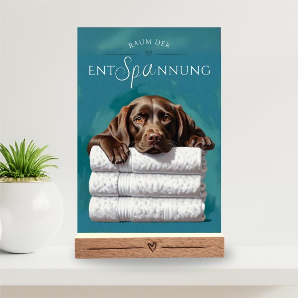 Hundeschild Deko Badezimmer Wellness Labrador Labby Schild Spruch