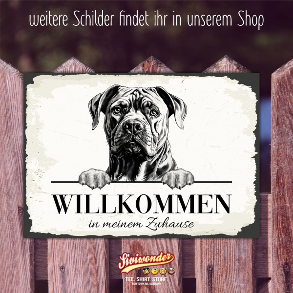 Hundeschild Willkommen Zuhause Cane Corso Schild Achtung Spruch