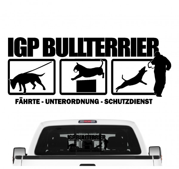 Bullterrier IGP Hundesport Auto Aufkleber Bull Terrier Autoaufkleber K9 Hundeanhänger ehemals IPO Hu