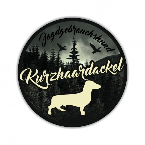 Kurzhaardackel Dackel Teckel Dachshund Kurzhaar Jäger Jagdhund Aufkleber Digitaldruck Motiv
