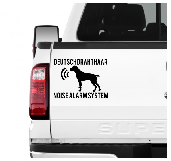 Deutsch Drahthaar Noise Alarmsystem Auto Aufkleber Hund Folie Wandtattoo Tattoo Sticker DD Deutscher Drahthaar Deutscher Drahthaariger Vorstehhund Drahthaar German Wirehaired Pointer Jagdhund Jäger