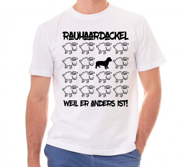 RAUHAARDACKEL UNISEX T-SHIRT BLACK SHEEP by SIVIWONDER