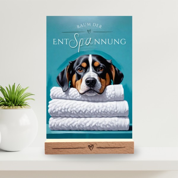 Hundeschild Deko Badezimmer Wellness Großer Schweizer Sennenhund Schild Spruch