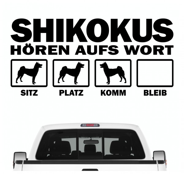 Shikoku Hört aufs Wort Hunde Aufkleber Sticker Autoaufkleber Wandtattoo Tattoo