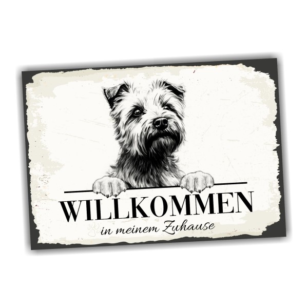 Hundeschild Willkommen Zuhause Norfolk Terrier Norfork Schild Achtung Spruch