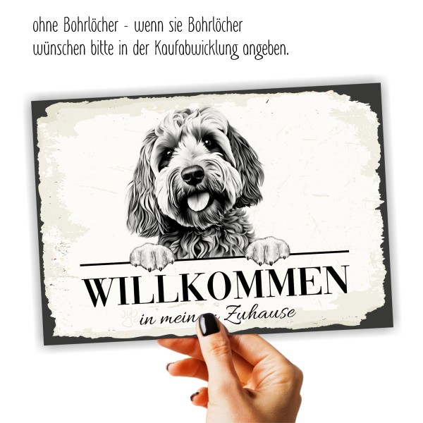 Hundeschild Willkommen Zuhause Cockapoo Schild Achtung Spruch