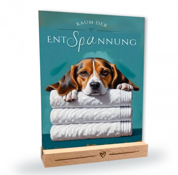 Hundeschild Deko Badezimmer Wellness Beagle English Beagel Schild Spruch