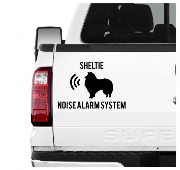 Sheltie Noise Alarmsystem Auto Aufkleber Hund Folie Wandtattoo Tattoo Sticker Shetland Sheepdog Miniature Collie Dwarf Scotch Shepherd