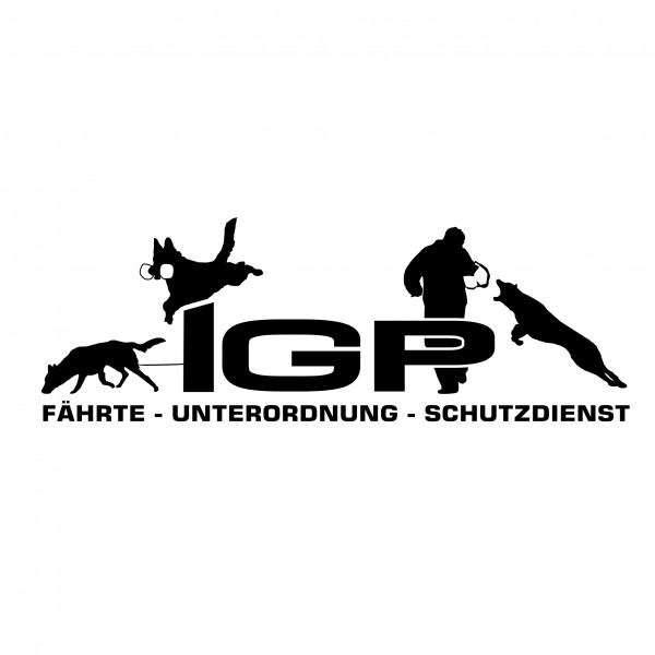 Aufkleber Hundemotiv Rasse IGP IPO Begleithund Prüfung Internationale Prüfungsordnung Gebrauchshudeprüfung Fährte Schutzdienst U