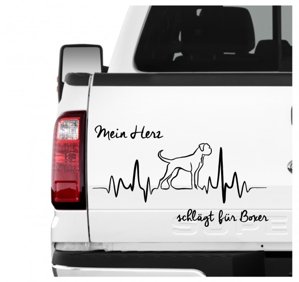 Boxer deutscher german Dog Hundeaufkleber Herz AUTOAUFKLEBER Hunde HEARTBEAT EKG by SIVIWONDER