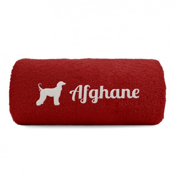 Afghane Handtuch Pfoten Hundemotiv Stickerei Deluxe