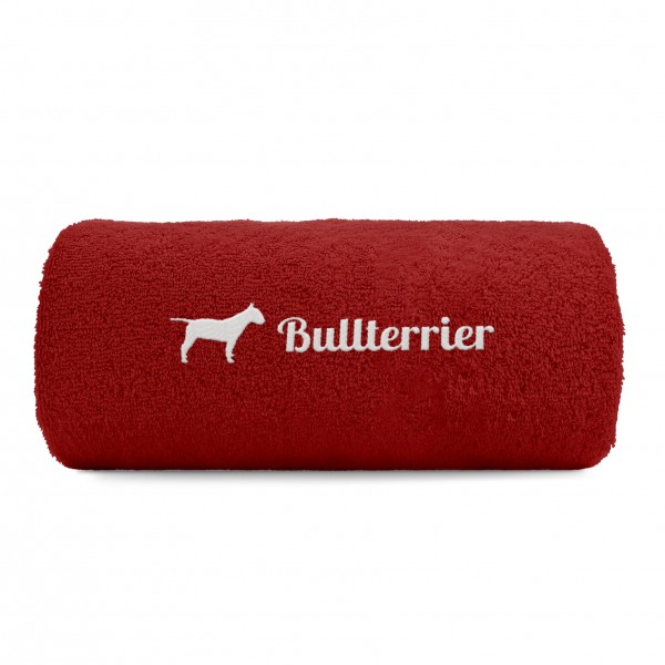 Bullterrier Handtuch Pfoten Hundemotiv Stickerei Deluxe