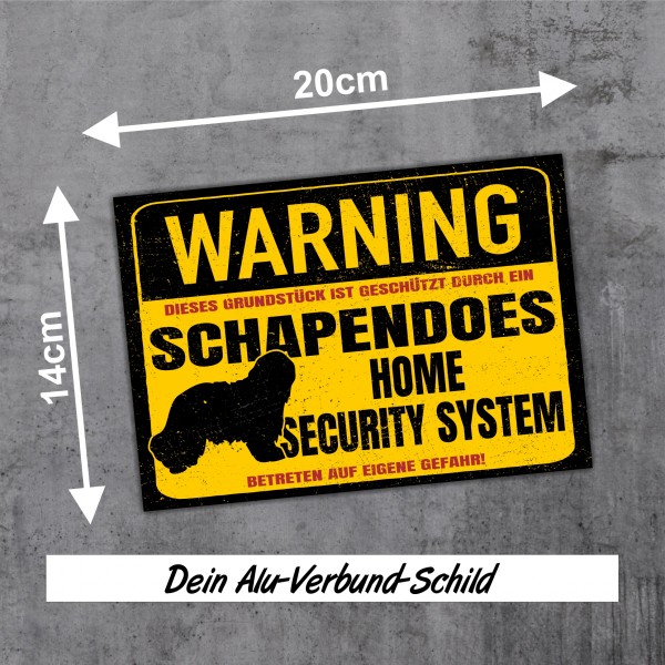 Schild Schapendoes Schapen Warning Security System Türschild Hundeschild Warnschild Hund
