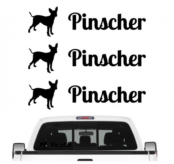 Pinscher Zwergpinscher Min Pin Miniature Dog 3er Set AUTOAUFKLEBER Aufkleber Hunde Hundemotiv by SIVIWONDER