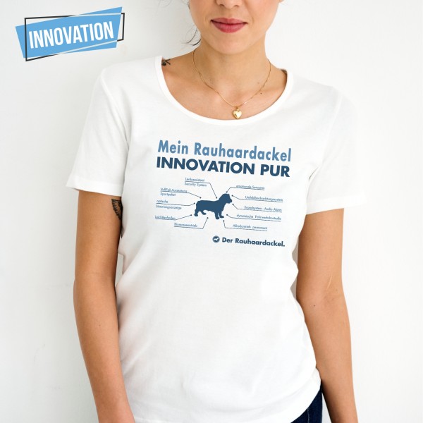 Rauhaardackel Damen T-Shirt Innovation Hundemotiv Teckel Dachshund Rauhhaar