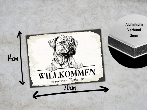 Hundeschild Willkommen Zuhause Bullmastiff Mastiff Schild Achtung
