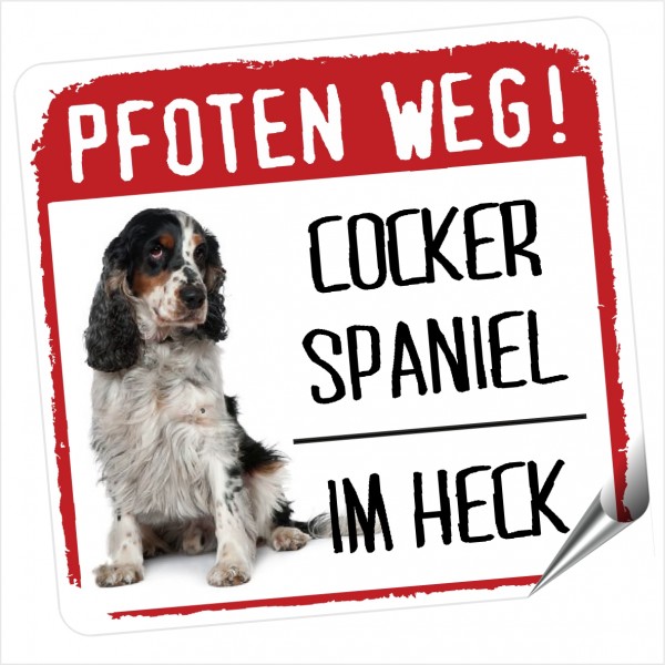 Cocker Spaniel Spanier Cockie schimmel Digitaldruck Hundeaufkleber