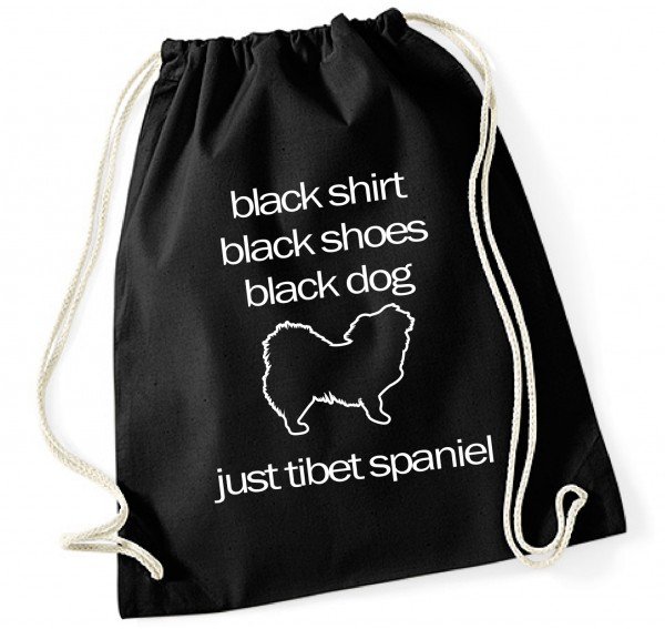 Tibet Spaniel Turnbeutel Black Dog Hundemotiv