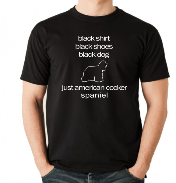 American Cocker Spaniel Black Dog Unisex T-Shirt Hundemotiv Ami Spanier