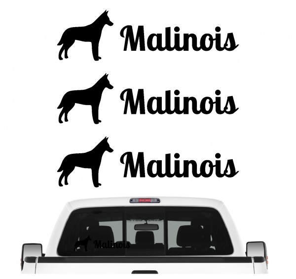 Malinois Belgian Mali Belgischer Schäferhund Berger Belge Dog 3er Set AUTOAUFKLEBER Aufkleber Hunde Hundemotiv by SIVIWONDER