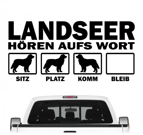 Landseer Schweiz Wachhund Landser Hört aufs Wort Hunde Aufkleber Sticker Autoaufkleber Wandtattoo Tattoo